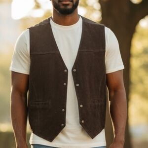 Basic EditionS Rich Brown Leather Vest